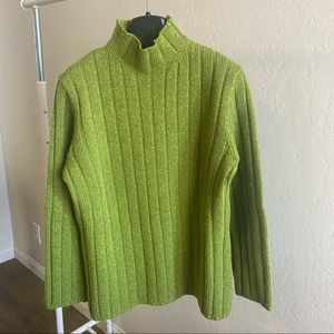 J. Crew wool sweater bright green • size L